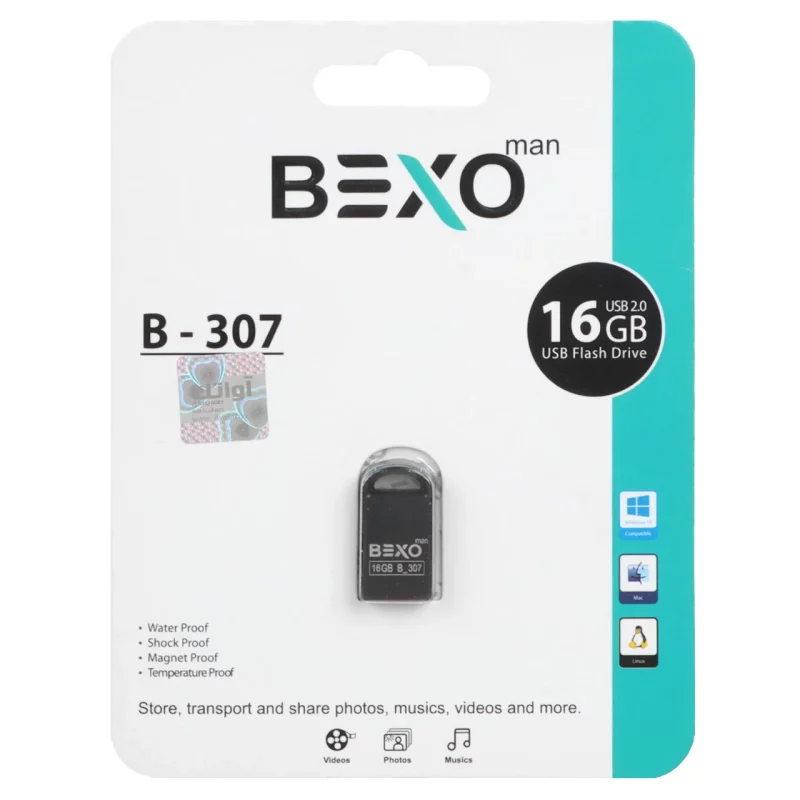 BEXO B-307 USB2.0 Flash Memory-16GB (گارانتی داده پردازی آواتک) مشکی - تصویر 2