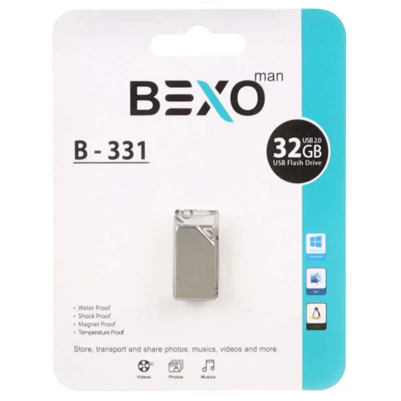 BEXO B-331 USB2.0 Flash Memory - 32GB (گارانتی داده پردازی آواتک) نقره ای - تصویر 2