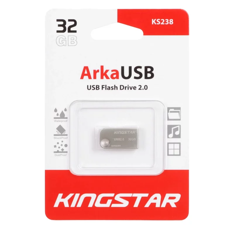 KingStar Arka KS238 USB2.0 Flash Memory - 32GB (گارانتی متین) نقره ای - تصویر 2
