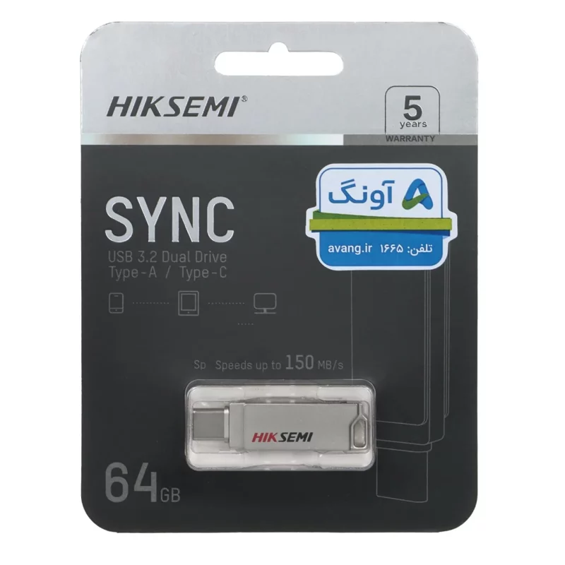 Hiksemi Sync USB3.2 Type-C Flash Memory - 64GB (گارانتی آونگ) - تصویر 2