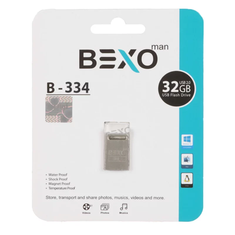 BEXO B-334 USB2.0 Flash Memory - 32GB (گارانتی داده پردازی آواتک) نقره ای - تصویر 2