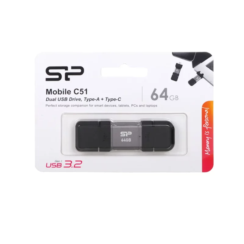 Silicon Power Mobile C51 Dual USB3.2 Type-C Flash Memory-64GB(گارانتی متین) - تصویر 2