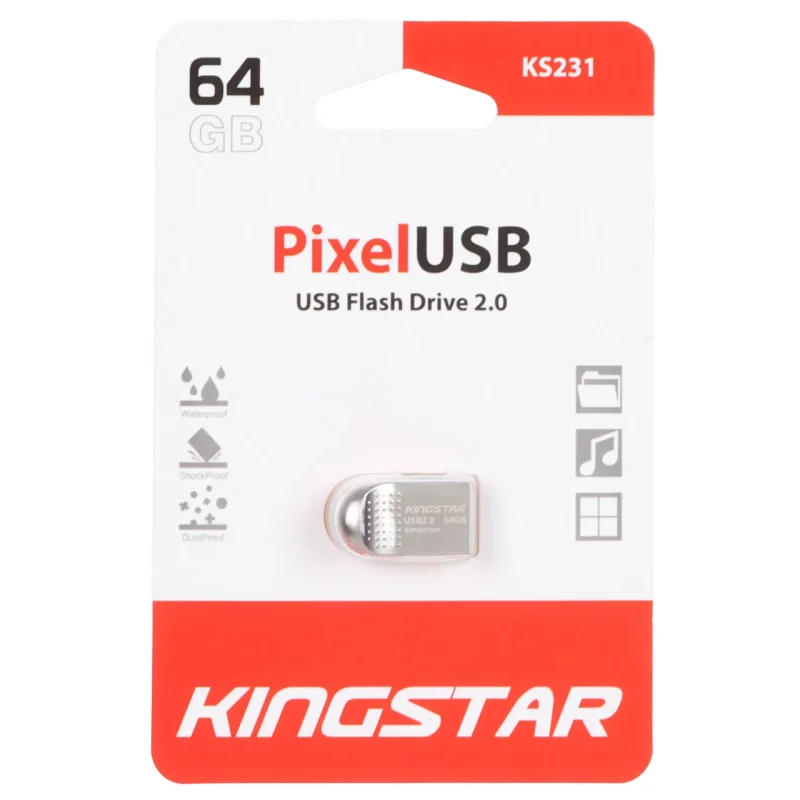 KingStar Pixel KS231 USB2.0 Flash Memory-64GB - نقره ای (گارانتی متین) - تصویر 2