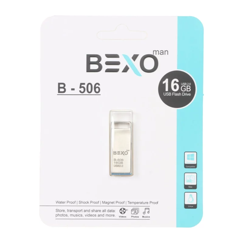 BEXO B-506 USB2.0 Flash Memory - 16GB (گارانتی داده پردازی آواتک) نقره ای - تصویر 2