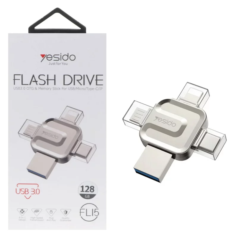 مبدل Yesido USB OTG Flash Memory مدل FL15 ظرفیت 128GB (گارانتی 18 ماه تعویض نیکان همراه) - تصویر 2