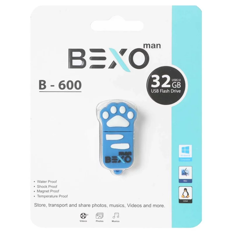 BEXO B-600 USB2.0 Flash Memory - 32GB (گارانتی داده پردازی آواتک) آبی کاربنی - تصویر 2