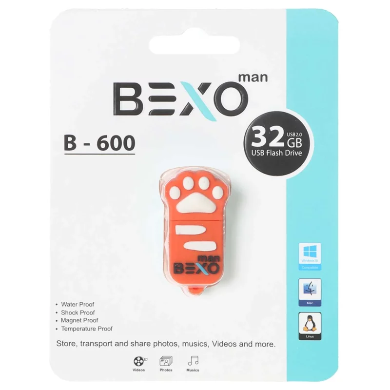 BEXO B-600 USB2.0 Flash Memory - 32GB (گارانتی داده پردازی آواتک) نارنجی - تصویر 2