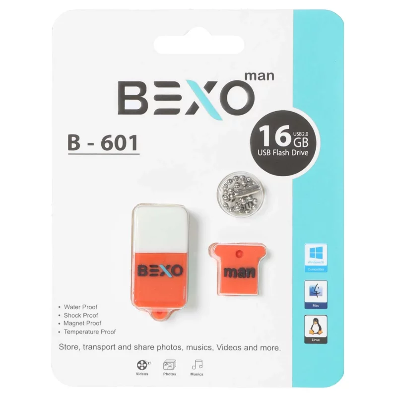 BEXO B-601 USB2.0 Flash Memory-16GB (گارانتی داده پردازی آواتک) نارنجی - تصویر 2