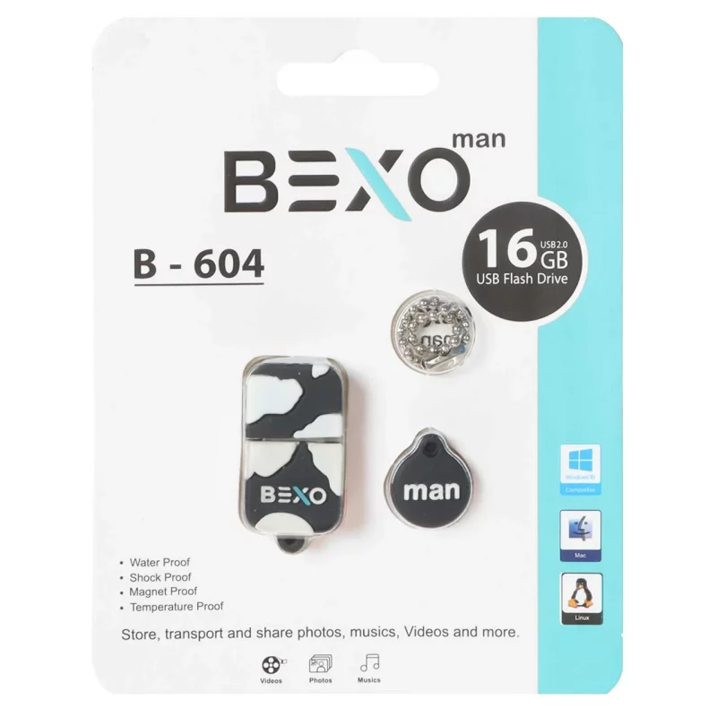 BEXO B-604 USB2.0 Flash Memory-16GB (گارانتی داده پردازی آواتک) مشکی - تصویر 2