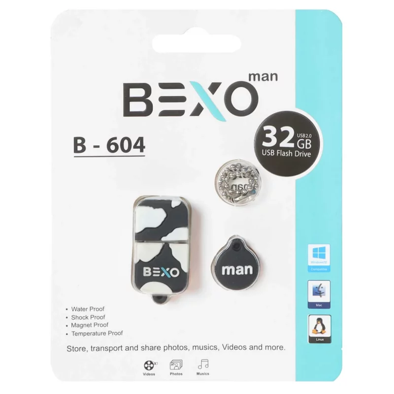 BEXO B-604 USB2.0 Flash Memory-32GB (گارانتی داده پردازی آواتک) مشکی - تصویر 2
