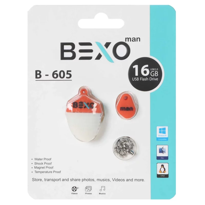 BEXO B-605 USB2.0 Flash Memory-16GB (گارانتی داده پردازی آواتک) نارنجی - تصویر 2