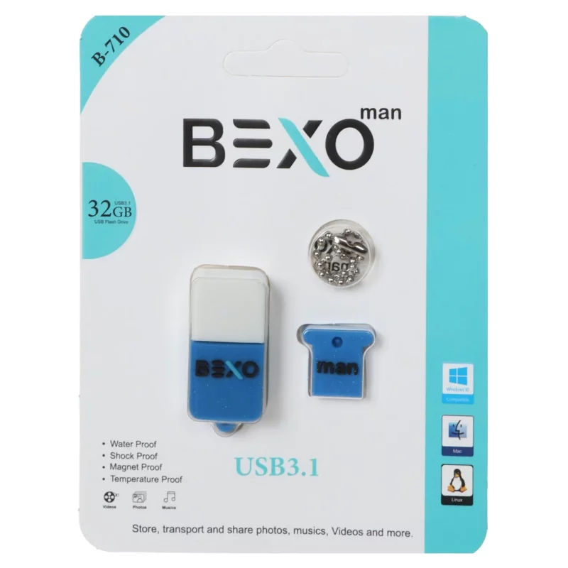 BEXO B-710 USB3.1 Flash Memory-32GB (گارانتی داده پردازی آواتک) آبی کاربنی - تصویر 2