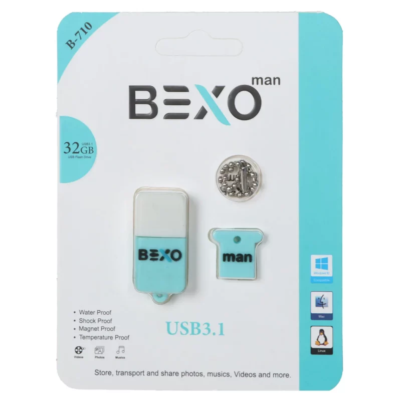 BEXO B-710 USB3.1 Flash Memory-32GB (گارانتی داده پردازی آواتک) آبی روشن - تصویر 2