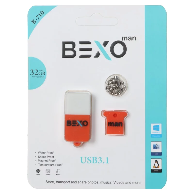 BEXO B-710 USB3.1 Flash Memory-32GB (گارانتی داده پردازی آواتک) نارنجی - تصویر 2