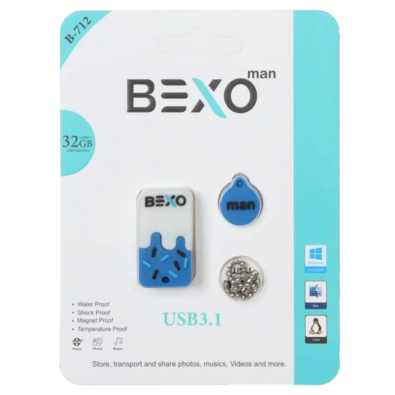 BEXO B-712 USB3.1 Flash Memory-32GB (گارانتی داده پردازی آواتک) آبی کاربنی - تصویر 2