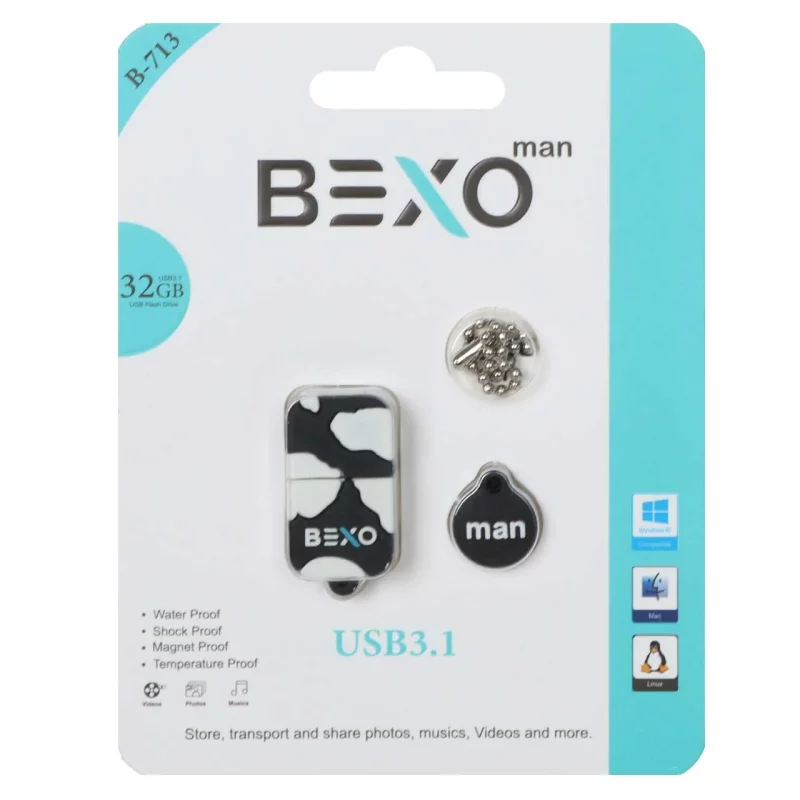 BEXO B-713 USB3.1 Flash Memory-32GB (گارانتی داده پردازی آواتک) مشکی - تصویر 2