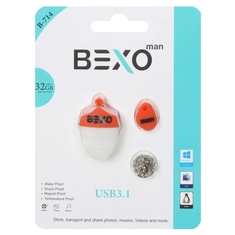 BEXO B-714 USB3.1 Flash Memory-32GB (گارانتی داده پردازی آواتک) نارنجی - تصویر 2