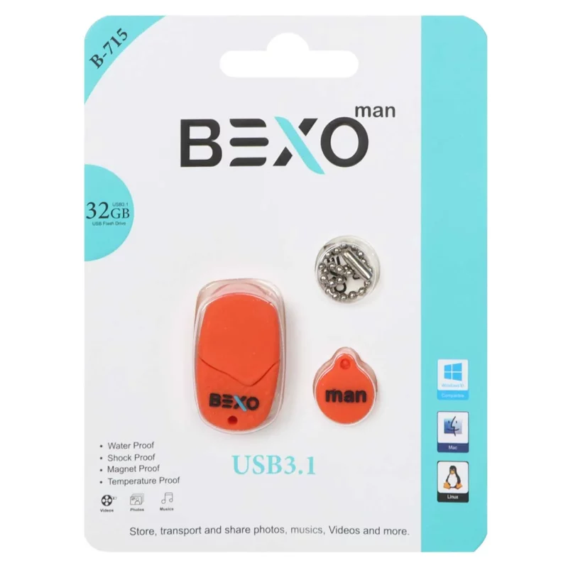 BEXO B-715 USB3.1 Flash Memory-32GB (گارانتی داده پردازی آواتک) نارنجی - تصویر 2