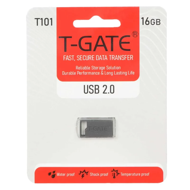 T-GATE T101 USB2.0 Flash Memory - 16GB - مشکی (گارانتی آسان سرویس) - تصویر 2