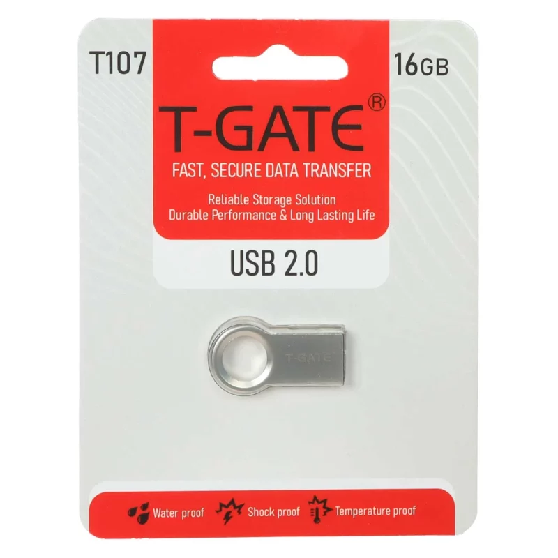 T-GATE T107 USB2.0 Flash Memory - 16GB - نقره ای (گارانتی آسان سرویس) - تصویر 2