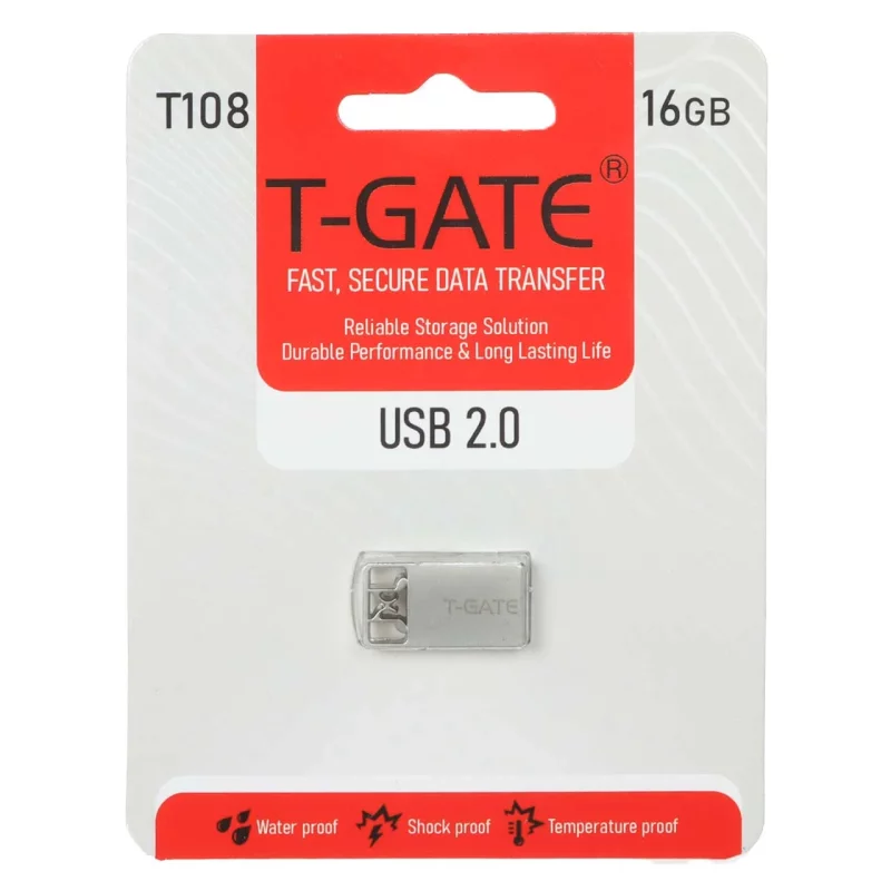 T-GATE T108 USB2.0 Flash Memory - 16GB - نقره ای (گارانتی آسان سرویس) - تصویر 2