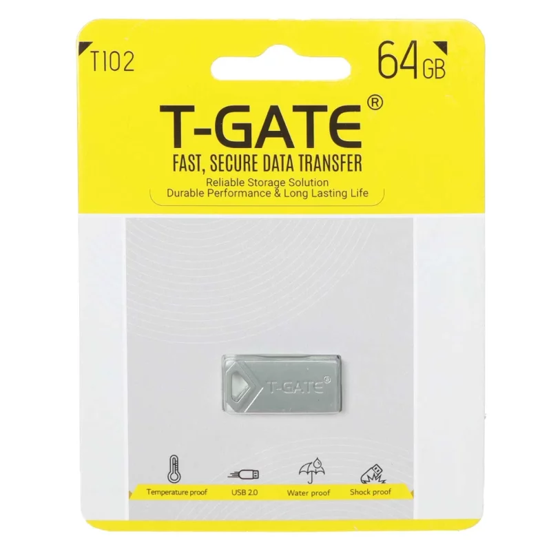 T-GATE T102 USB2.0 Flash Memory - 64GB - نقره ای (گارانتی آسان سرویس) - تصویر 2