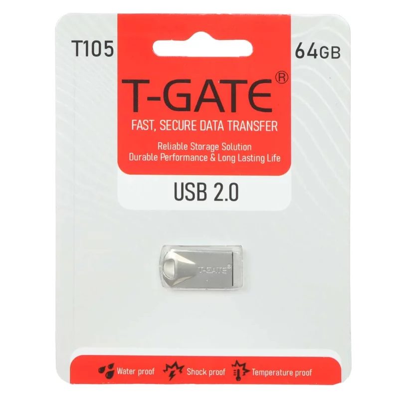 T-GATE T105 USB2.0 Flash Memory - 64GB - نقره ای (گارانتی آسان سرویس) - تصویر 2