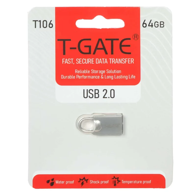 T-GATE T106 USB2.0 Flash Memory - 64GB - نقره ای (گارانتی آسان سرویس) - تصویر 2