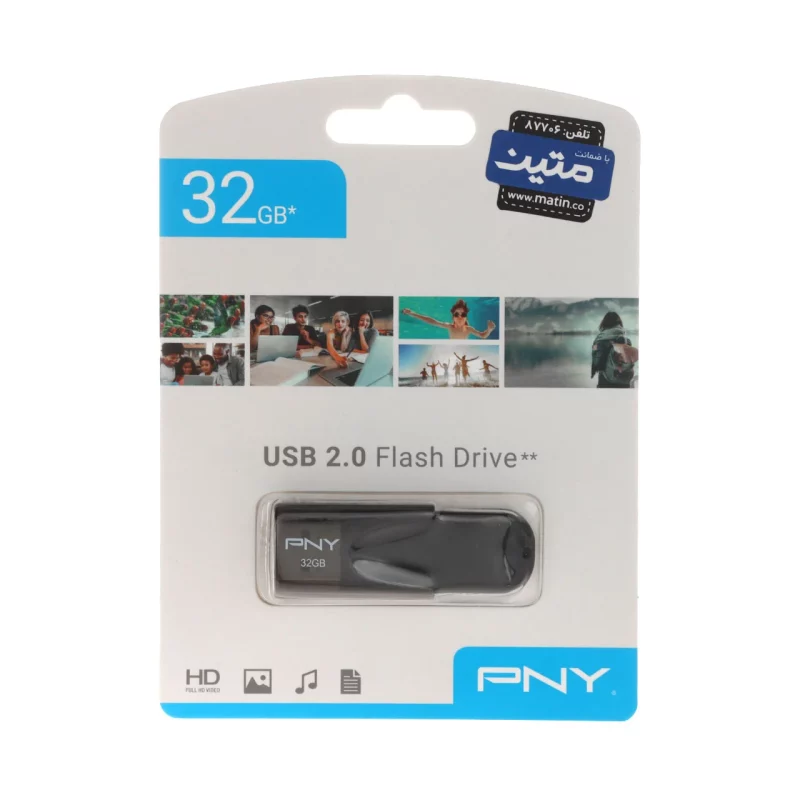 PNY Attache 4 USB2.0 Flash Memory-32GB (گارانتی متین) مشکی - تصویر 2