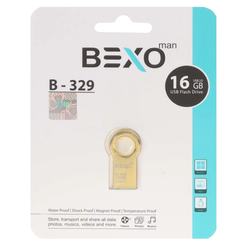 BEXO B-329 USB2.0 Flash Memory - 16GB (گارانتی داده پردازی آواتک) طلایی - تصویر 2