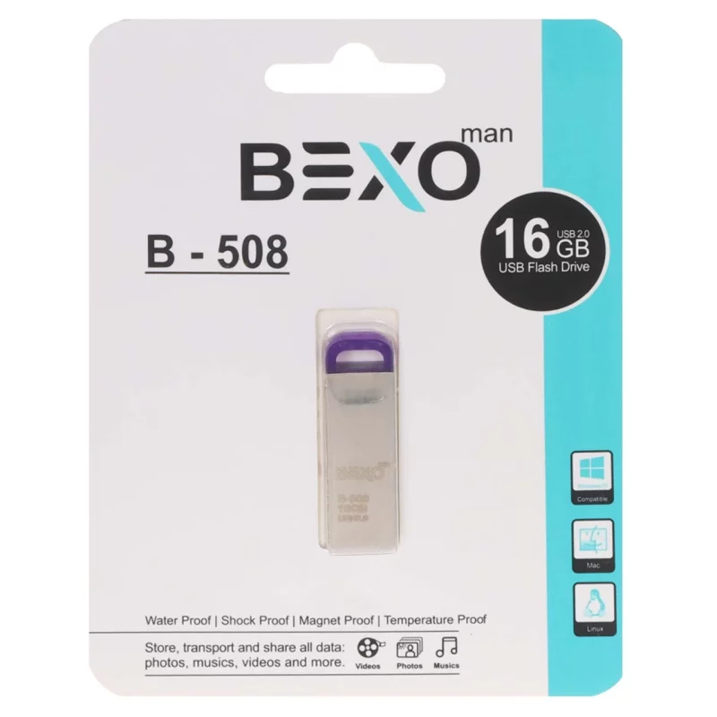 BEXO B-508 USB2.0 Flash Memory - 16GB (گارانتی داده پردازی آواتک) نقره ای - تصویر 2