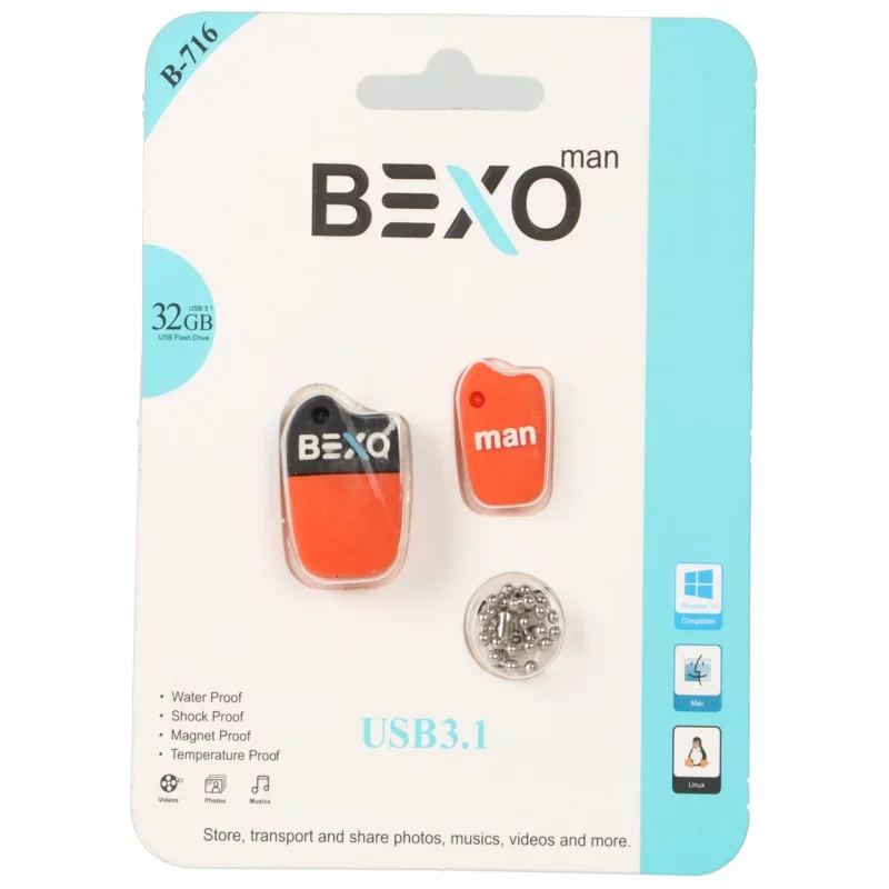 BEXO B-716 USB3.1 Flash Memory-32GB (گارانتی داده پردازی آواتک) نارنجی - تصویر 2