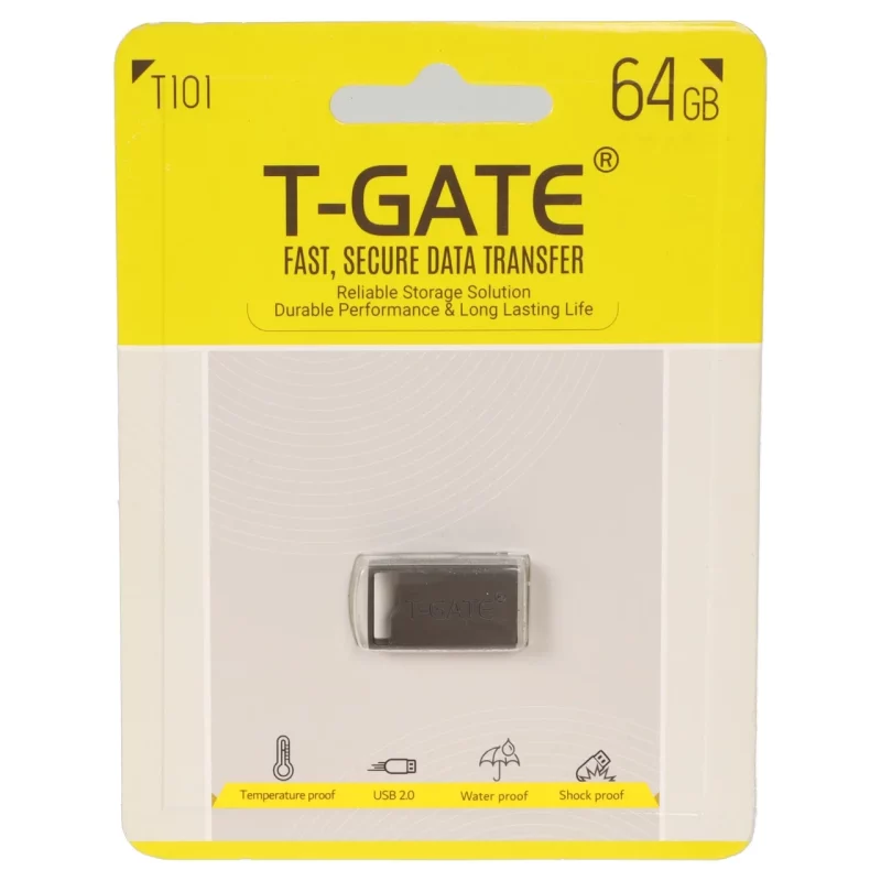T-GATE T101 USB2.0 Flash Memory - 64GB - (گارانتی آسان سرویس) نقره ای - تصویر 2