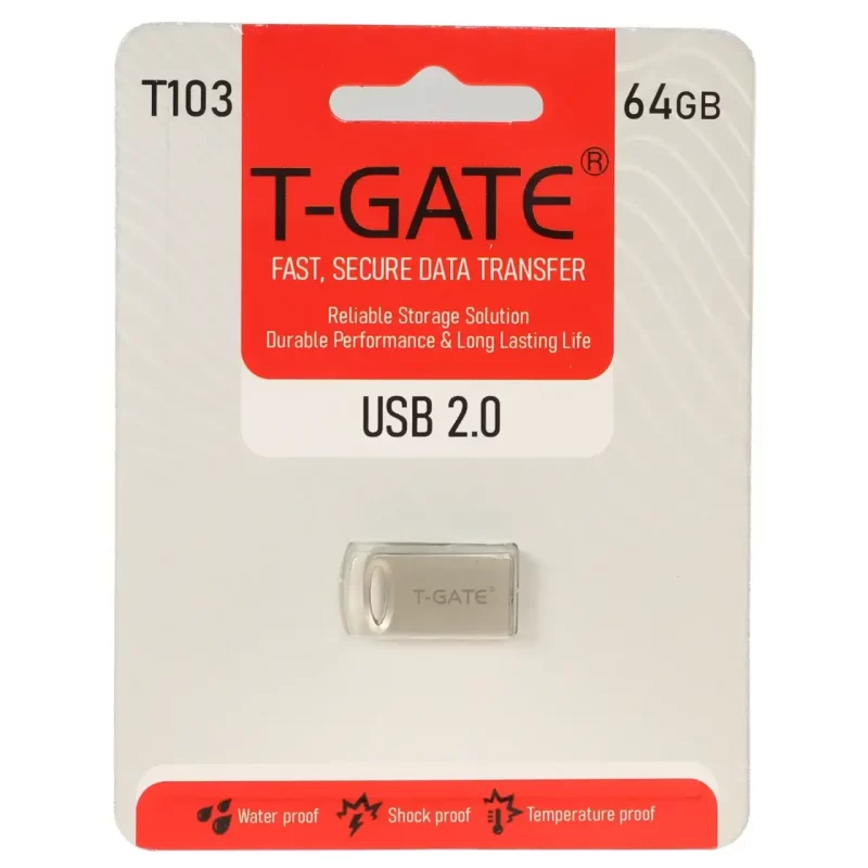 T-GATE T103 USB2.0 Flash Memory - 64GB - (گارانتی آسان سرویس) نقره ای - تصویر 2