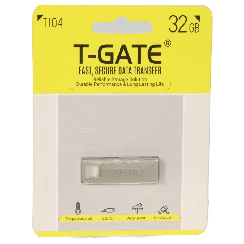 T-GATE T104 USB2.0 Flash Memory - 32GB - (گارانتی آسان سرویس) نقره ای - تصویر 2