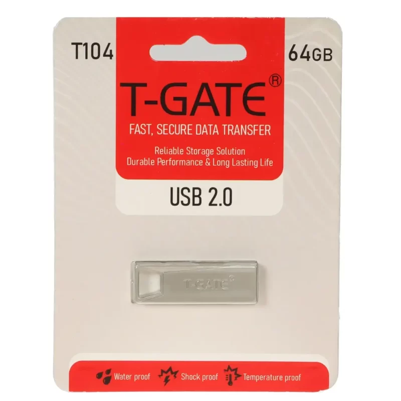 T-GATE T104 USB2.0 Flash Memory - 64GB - (گارانتی آسان سرویس) نقره ای - تصویر 2