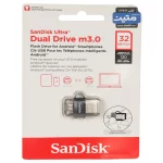 SanDisk Ultra Dual Drive m3.0 USB3.0 OTG Flash Memory - 32GB - (گارانتی متین) مشکی