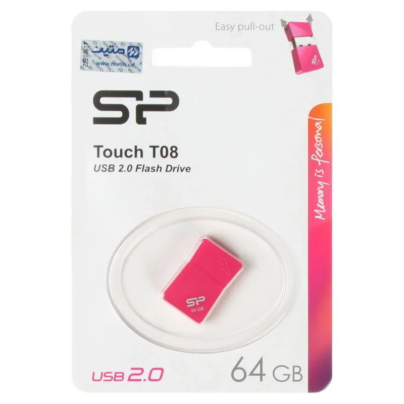 Silicon Power Touch T08 USB2.0 Flash Memory-64GB (گارانتی متین) صورتی - تصویر 2