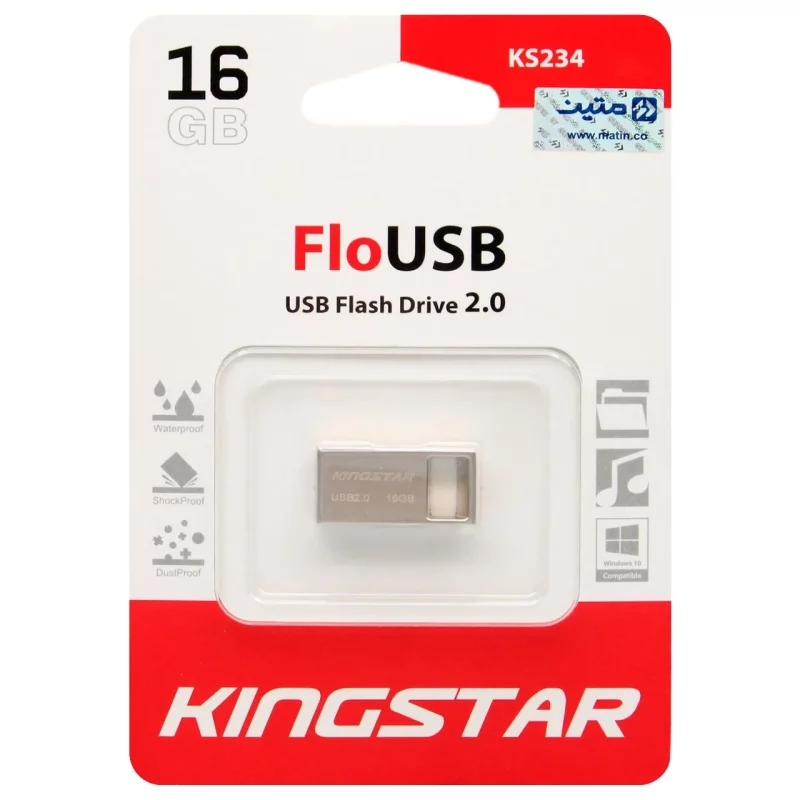 KingStar Flo KS234 USB2.0 Flash Memory-16GB نقره ای(گارانتی متین) - تصویر 2