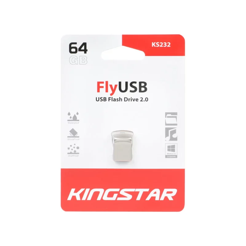 KingStar Fly KS232 USB2.0 Flash Memory - 64GB (گارانتی متین) - نقره ای - تصویر 2