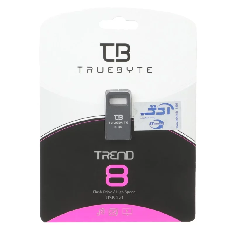 TRUEBYTE TREND USB2.0 Flash Memory-8GB مشکی (گارانتی مادام العمر شرکت آی تین) - تصویر 2