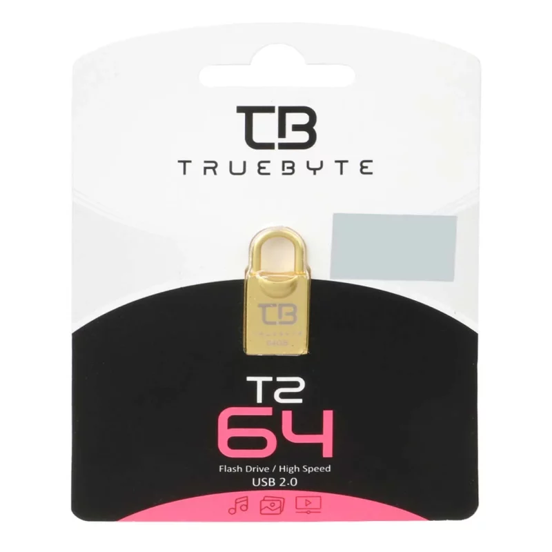TRUEBYTE T2 USB2.0 Flash Memory-64GB طلایی (گارانتی مادام العمر شرکت آی تین) - تصویر 2