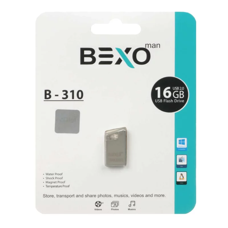 BEXO B-310 USB2.0 Flash Memory - 16GB (گارانتی داده پردازی آواتک) نقره ای - تصویر 2