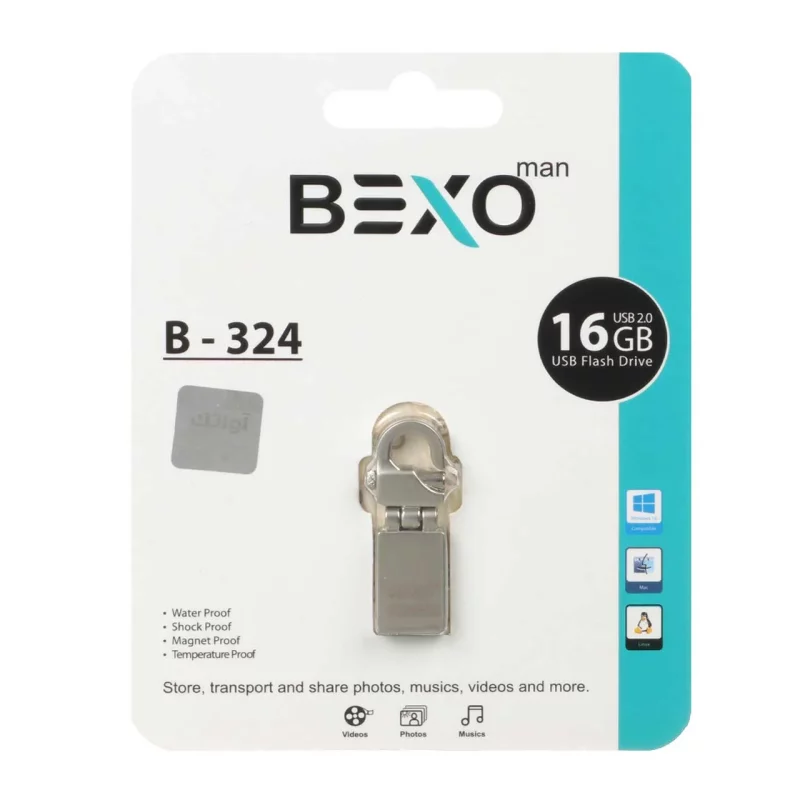 BEXO B-324 USB2.0 Flash Memory - 16GB (گارانتی داده پردازی آواتک) نقره ای - تصویر 2