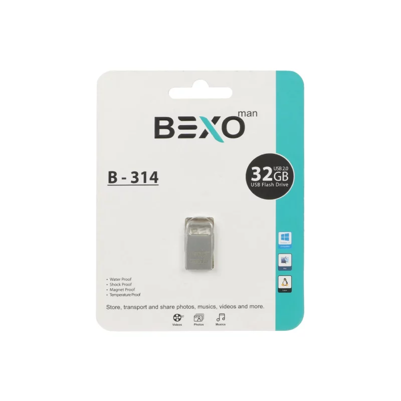 BEXO B-314 USB2.0 Flash Memory - 32GB (گارانتی داده پردازی آواتک) نقره ای - تصویر 2