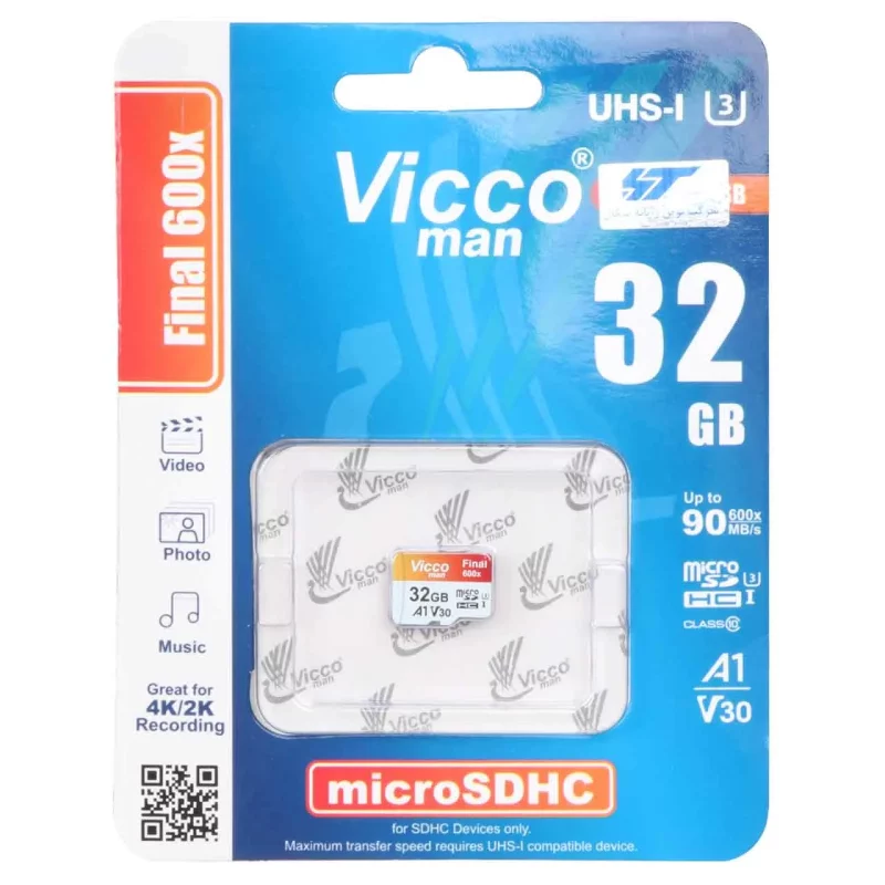 Vicco man Final 600X microSDHC UHS-I U3 Class10-90MB/s - 32GB - GRM - تصویر 2