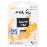 (گارانتی مادام العمر شرکت آی تین) Save it microSDHC & adapter U3 Class 10 633X -95MB/s - 128GB مشکی نارنجی