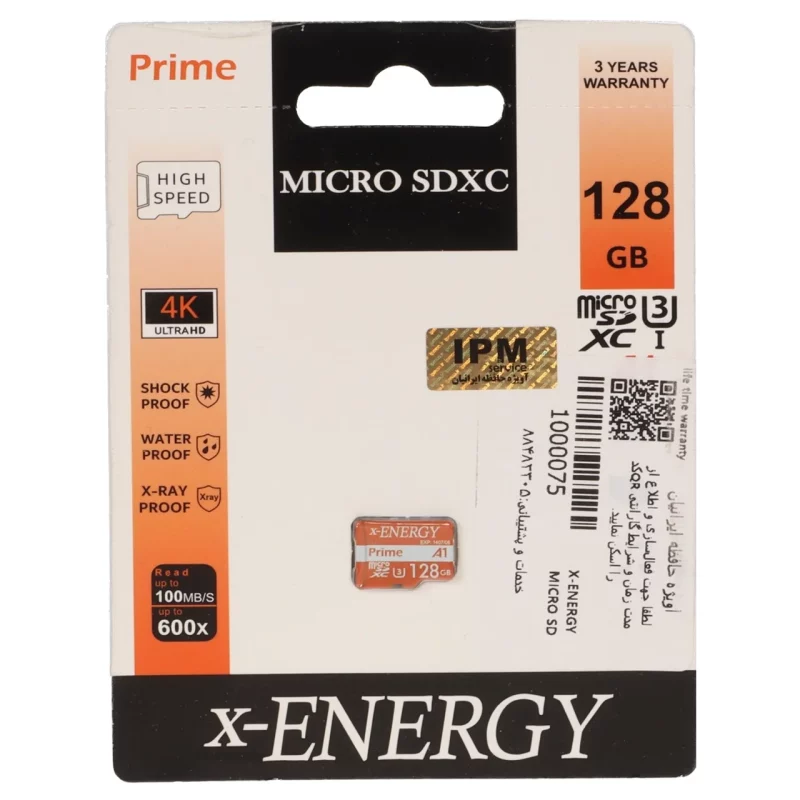 X-ENERGY 600X Prime microSDXC U3 Class 10 A1 - 100MB/s-128GB - تصویر 2