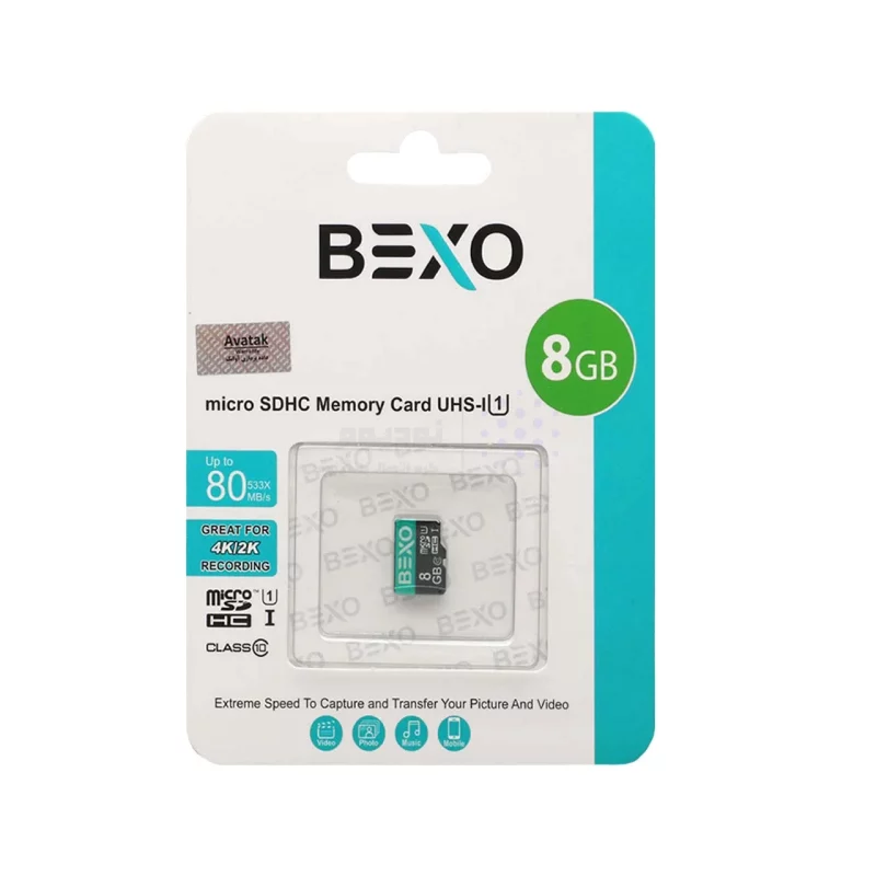 BEXO Extra 533X microSDHC UHS-I U1 Class10-80MB/s-8GB(گارانتی داده پردازی آواتک) - تصویر 3