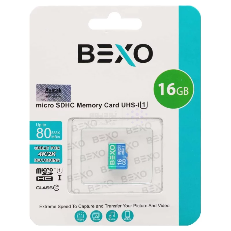 BEXO Extra 533X microSDHC UHS-I U1 Class10-80MB/s-16GB(گارانتی داده پردازی آواتک) - تصویر 3